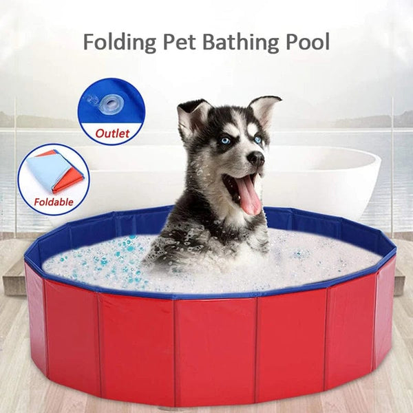 Planet Gates RD / 50x8cm Foldable Dog Bathtub Portable Bathing Basin For Cat Puppy Suitable For Indoor And Outdoor Kids Swimming Pool Summer Household