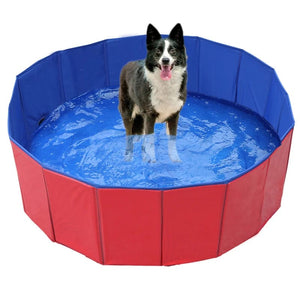 Planet Gates RD / 50x8cm Foldable Dog Bathtub Portable Bathing Basin For Cat Puppy Suitable For Indoor And Outdoor Kids Swimming Pool Summer Household