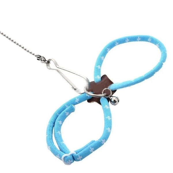 Planet Gates [ READY STOCK ] Pet Traction Rope Adjustable Soft Anti-bite Harness Leash With Bell For Bird Parrot Mouse Hamster Rat