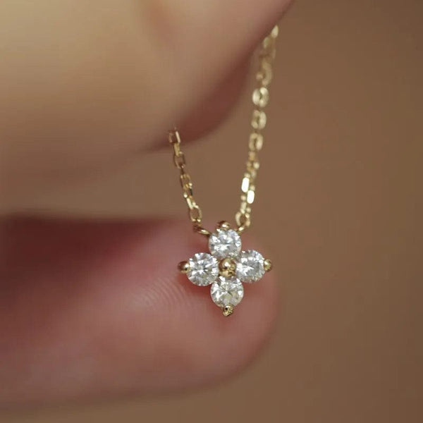 Planet Gates Real 925 Sterling Silver Fashion Sweet Zircon Flower Pendant Necklace For Women Wedding Party Fine S925 Jewelry