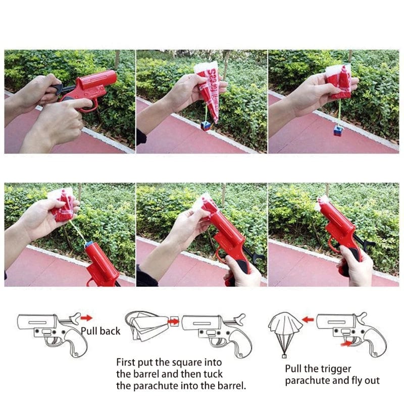 Planet Gates Realistic Signal Guns Throwing Parachute Family Games Preschool Education Toys Miniature Novelty Toy Launching Toy Set