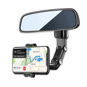 Planet Gates Rearview Mirror Phone Holder for Car, 360° Rotating Phone Mount, GPS Holder Universal Car Phone Holder for All Smartphones