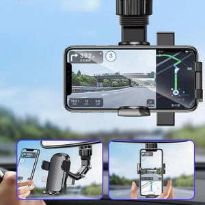 Planet Gates Rearview Mirror Phone Holder For Car 360° Rotating Phone Mount GPS Holder Universal Car Phone Holder For All Smartphones