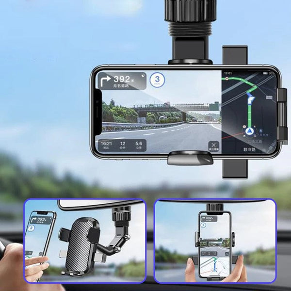 Planet Gates Rearview Mirror Phone Holder For Car 360° Rotating Phone Mount GPS Holder Universal Car Phone Holder For All Smartphones