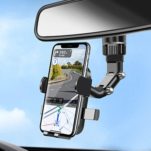 Planet Gates Rearview Mirror Phone Holder For Car 360° Rotating Phone Mount GPS Holder Universal Car Phone Holder For All Smartphones