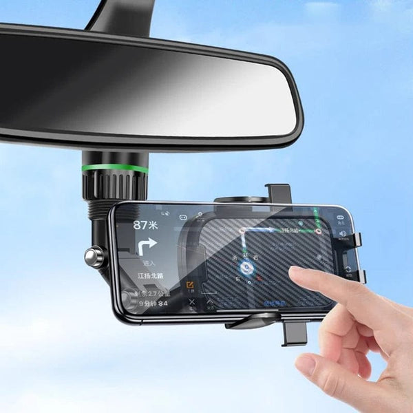 Planet Gates Rearview Mirror Phone Holder For Car 360° Rotating Phone Mount GPS Holder Universal Car Phone Holder For All Smartphones