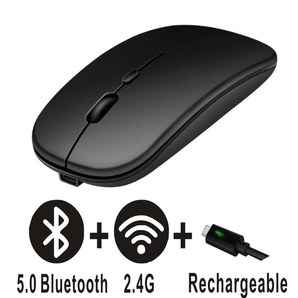 Planet Gates Rechargeable Bluetooth Mouse Wireless Dual Mode 5.2  Silent Computer  gaming  Ergonomic Mouse 2.4 USB for PC Laptops