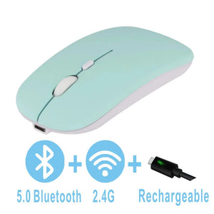 Planet Gates Rechargeable Bluetooth Mouse Wireless Dual Mode 5.2  Silent Computer  gaming  Ergonomic Mouse 2.4 USB for PC Laptops