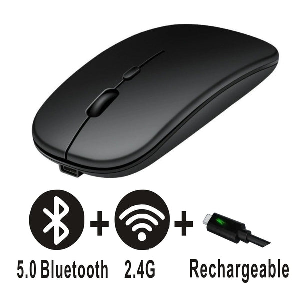 Planet Gates Rechargeable Bluetooth Mouse Wireless Dual Mode 5.2  Silent Computer  gaming  Ergonomic Mouse 2.4 USB for PC Laptops