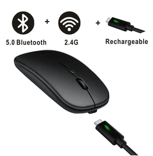 Planet Gates Rechargeable Bluetooth Mouse Wireless Dual Mode 5.2  Silent Computer  gaming  Ergonomic Mouse 2.4 USB for PC Laptops
