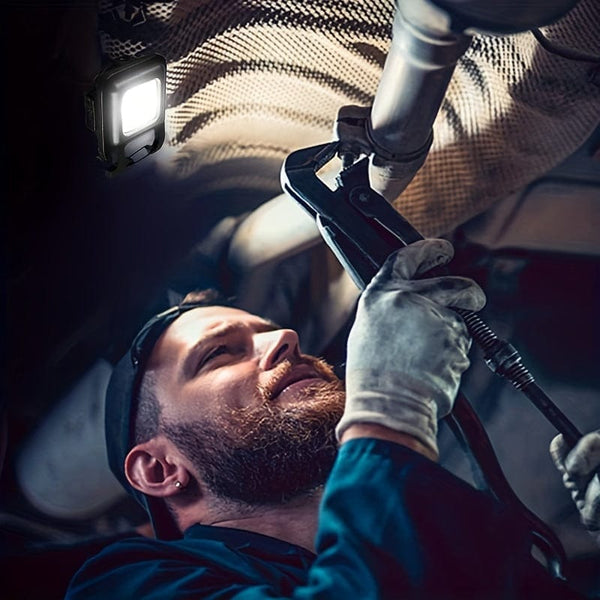 Planet Gates Rechargeable COB Key Chain Flashlight, 3 Light Modes Work Light, Portable Pocket Flashlight Key Chains, Camping Small Corkscrew, Outdoor Pocket Light