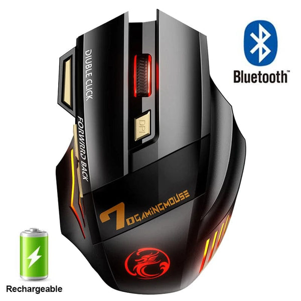Planet Gates Rechargeable Wireless Mouse Bluetooth Gamer Gaming Mouse Computer Ergonomic Mause With Backlight RGB Silent Mice For Laptop PC