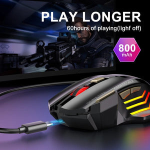 Planet Gates Rechargeable Wireless Mouse Bluetooth Gamer Gaming Mouse Computer Ergonomic Mause With Backlight RGB Silent Mice For Laptop PC