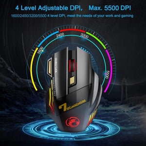 Planet Gates Rechargeable Wireless Mouse Bluetooth Gamer Gaming Mouse Computer Ergonomic Mause With Backlight RGB Silent Mice For Laptop PC