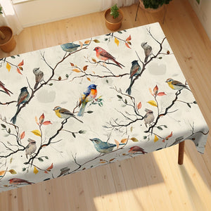 Planet Gates Rectangle-55x70in/140x180cm 1pc, Tablecloth, Birds On The Branches Printed Table Cover, Spring Theme Decorative Table Cloth, Stain Resistant And Erasable, Waterproof, Decorative Table Cover Suitable For Restaurant, Party, Holiday, Gift, Indoor, Outdoor