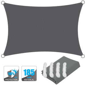 Planet Gates Rectangular Sunshade Sail 4x2/3/5/6M Waterproof 98% UV Block Sun Shelter for Outdoor Garden Patio Party Sunscreen Awning Canopy