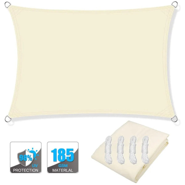 Planet Gates Rectangular Sunshade Sail 4x2/3/5/6M Waterproof 98% UV Block Sun Shelter for Outdoor Garden Patio Party Sunscreen Awning Canopy