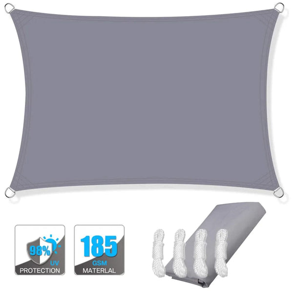 Planet Gates Rectangular Sunshade Sail 4x2/3/5/6M Waterproof 98% UV Block Sun Shelter for Outdoor Garden Patio Party Sunscreen Awning Canopy