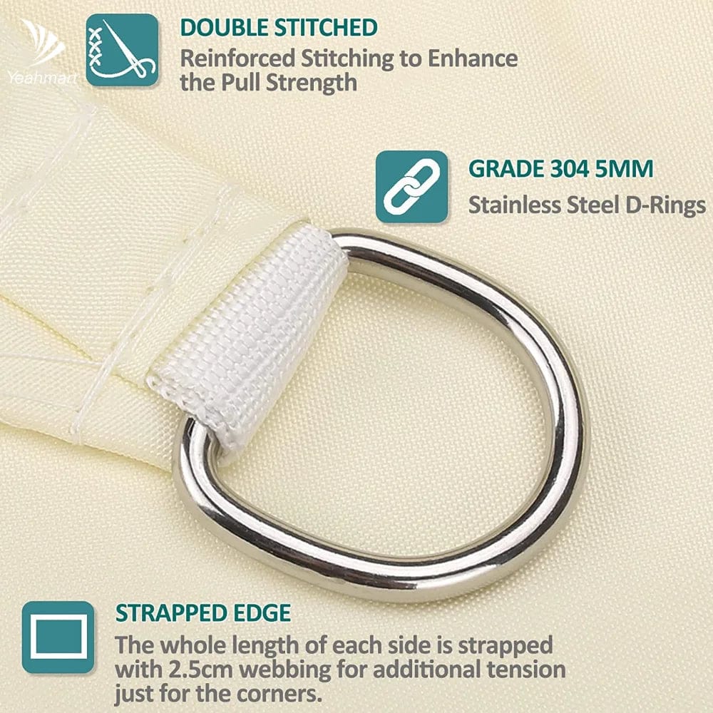 Planet Gates Rectangular Sunshade Sail 4x2/3/5/6M Waterproof 98% UV Block Sun Shelter for Outdoor Garden Patio Party Sunscreen Awning Canopy