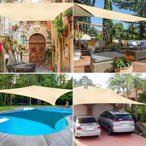 Planet Gates Rectangular Sunshade Sail 4x2/3/5/6M Waterproof 98% UV Block Sun Shelter for Outdoor Garden Patio Party Sunscreen Awning Canopy