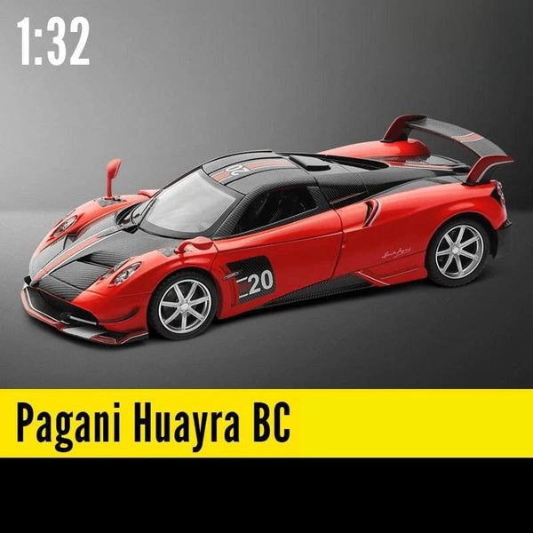 Planet Gates Red 1 1/32 Pagani Huayra Roadster Zonda Dinastia Miniature Toy Car JKM Diecast Super Sport Model Sound & Light Collection Pull Back
