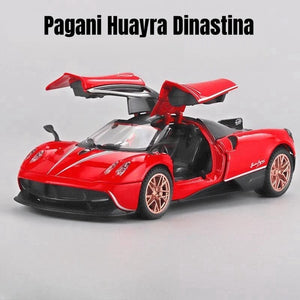 Planet Gates Red 1/32 Pagani Huayra Roadster Zonda Dinastia Miniature Toy Car JKM Diecast Super Sport Model Sound & Light Collection Pull Back