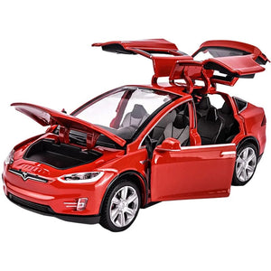 Planet Gates Red 1:32 Simulation MODEL X Alloy Car Model Diecasts & Toy Vehicles Decoration Sound Light Kid Toys For Children Christmas Gifts Boy