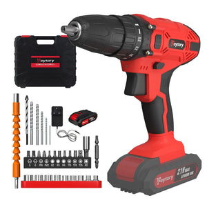Planet Gates Red-1 Battery / UNITED KINGDOM DayPlus 21V Cordless Power Drill, 3/8" Handheld Screwdriver Drill Set with 25+1 Torque Setting,1.5AH Li-ion Battery&Fast Charger