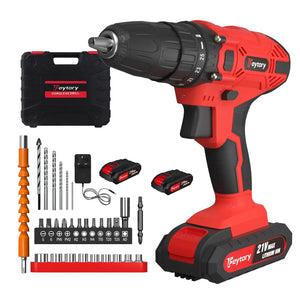 Planet Gates Red-1 Battery / UNITED KINGDOM DayPlus 21V Cordless Power Drill, 3/8" Handheld Screwdriver Drill Set with 25+1 Torque Setting,1.5AH Li-ion Battery&Fast Charger