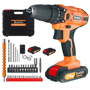 Planet Gates Red-1 Battery / UNITED KINGDOM DayPlus 21V Cordless Power Drill, 3/8" Handheld Screwdriver Drill Set with 25+1 Torque Setting,1.5AH Li-ion Battery&Fast Charger