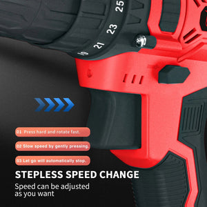 Planet Gates Red-1 Battery / UNITED KINGDOM DayPlus 21V Cordless Power Drill, 3/8" Handheld Screwdriver Drill Set with 25+1 Torque Setting,1.5AH Li-ion Battery&Fast Charger