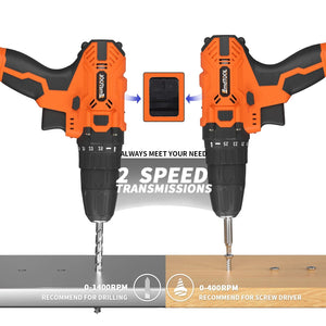 Planet Gates Red-1 Battery / UNITED KINGDOM DayPlus 21V Cordless Power Drill, 3/8" Handheld Screwdriver Drill Set with 25+1 Torque Setting,1.5AH Li-ion Battery&Fast Charger