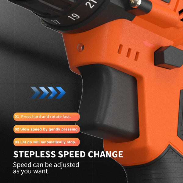 Planet Gates Red-1 Battery / UNITED KINGDOM DayPlus 21V Cordless Power Drill, 3/8" Handheld Screwdriver Drill Set with 25+1 Torque Setting,1.5AH Li-ion Battery&Fast Charger