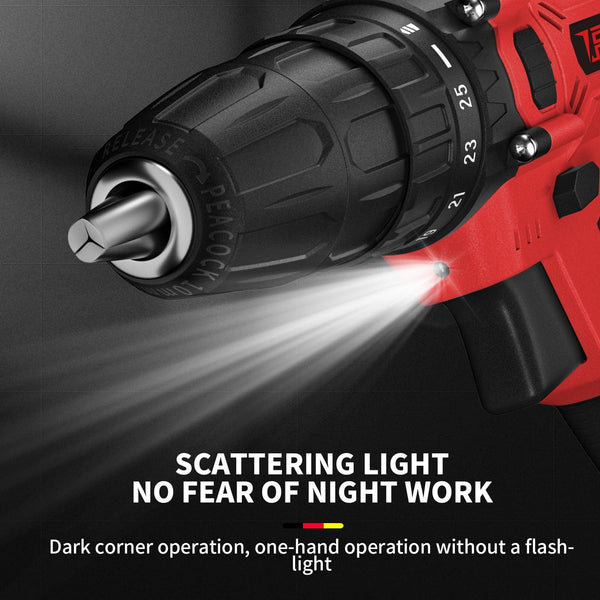 Planet Gates Red-1 Battery / UNITED KINGDOM DayPlus 21V Cordless Power Drill, 3/8" Handheld Screwdriver Drill Set with 25+1 Torque Setting,1.5AH Li-ion Battery&Fast Charger