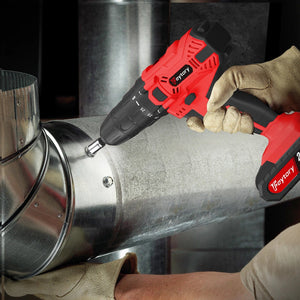 Planet Gates Red-1 Battery / UNITED KINGDOM DayPlus 21V Cordless Power Drill, 3/8" Handheld Screwdriver Drill Set with 25+1 Torque Setting,1.5AH Li-ion Battery&Fast Charger