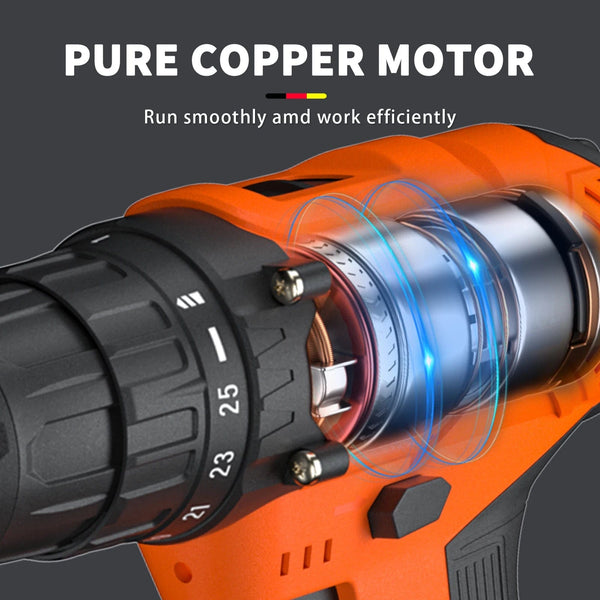 Planet Gates Red-1 Battery / UNITED KINGDOM DayPlus 21V Cordless Power Drill, 3/8" Handheld Screwdriver Drill Set with 25+1 Torque Setting,1.5AH Li-ion Battery&Fast Charger