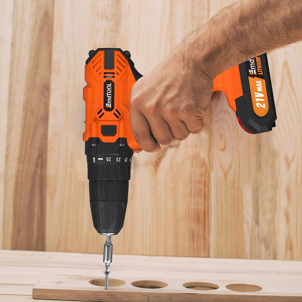 Planet Gates Red-1 Battery / UNITED KINGDOM DayPlus 21V Cordless Power Drill, 3/8" Handheld Screwdriver Drill Set with 25+1 Torque Setting,1.5AH Li-ion Battery&Fast Charger