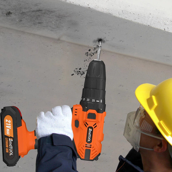 Planet Gates Red-1 Battery / UNITED KINGDOM DayPlus 21V Cordless Power Drill, 3/8" Handheld Screwdriver Drill Set with 25+1 Torque Setting,1.5AH Li-ion Battery&Fast Charger