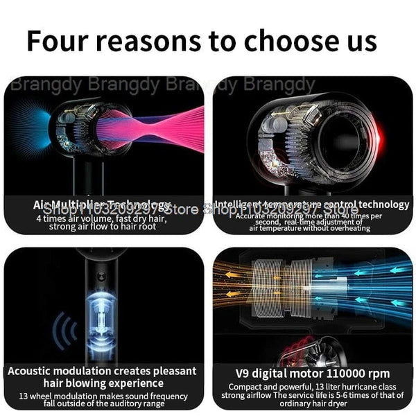 Planet Gates Red 1 Parts 3.3m / EU Super Hair Dryer Leafless Hair dryer Personal Hair Care Styling Negative Ion Tool Constant Anion Electric Hair Dryers