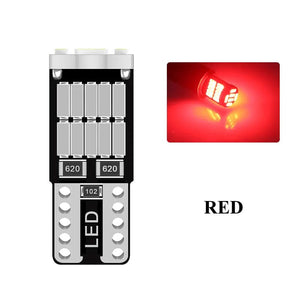 Planet Gates Red 100x T10 Led Canbus W5W Led Car Interior Light 26led 4014smd 194 168 620 No Error Reading Dome Light Instrument Plate Lamp 6000K