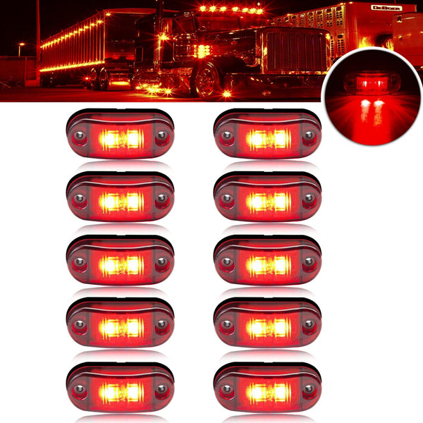 Planet Gates Red / 10pcs 10pcs New Upgraded 12V-24V Universal LED Front Rear Side Indicator Marker Light Bulb For Truck RV Car Bus Trailer Van Caravan Boat - Amber/Red/White