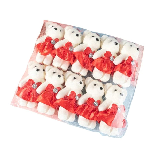Planet Gates Red 10Pcs/Lot Bear Stuffed Plush Toy Mini Bear  Toy Keychain Bag Pendant Wedding Decoration Kids Birthday Party Gifts