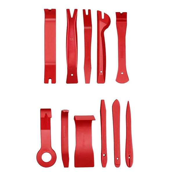 Planet Gates RED 11 PCS / CHINA Car Interior Disassembly Tool Trim Removal Tools Kit Auto Removal Tool Kit Door Panel Radio Stereo Audio Dash Terminal Removal