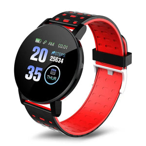 Planet Gates red 119S Smartwatch Bluetooth Smart Watch Men Blood Pressure Women Smart Band Clock Sports Fitness Tracker Watch For Android IOS