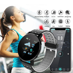 Planet Gates red 119S Smartwatch Bluetooth Smart Watch Men Blood Pressure Women Smart Band Clock Sports Fitness Tracker Watch For Android IOS