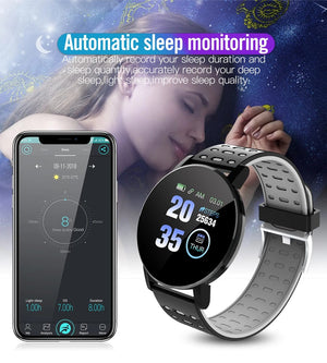 Planet Gates red 119S Smartwatch Bluetooth Smart Watch Men Blood Pressure Women Smart Band Clock Sports Fitness Tracker Watch For Android IOS