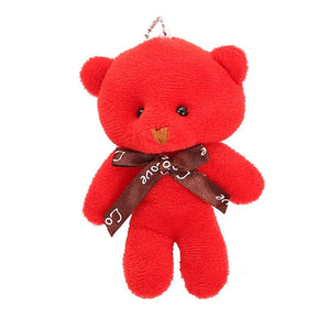 Planet Gates red / 11cm-30cm 10pcs/pack 12cm Mini Bow Tie Teddy Bear Pendant Plush Toy Colorful Teddy Plush Keychain