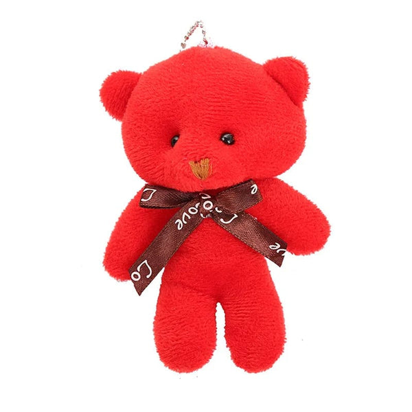 Planet Gates red / 11cm-30cm 10pcs/pack 12cm Mini Bow Tie Teddy Bear Pendant Plush Toy Colorful Teddy Plush Keychain