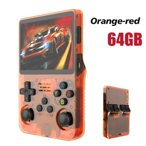 Planet Gates Red 128G NEW R36S Retro Handheld Game Console Linux System 3.5 Inch IPS Screen Portable Pocket Video Player 64GB 128GB Games Kid Gift