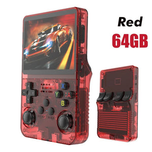 Planet Gates Red 128G NEW R36S Retro Handheld Game Console Linux System 3.5 Inch IPS Screen Portable Pocket Video Player 64GB 128GB Games Kid Gift